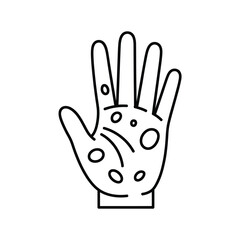Hand with spots and lines illustration