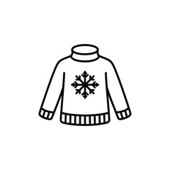 Simple line art of a snowflake sweater