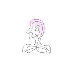 Human Shape Line art with Brain Showing as color Smooth