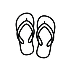 Simple outline drawing of two flip flops