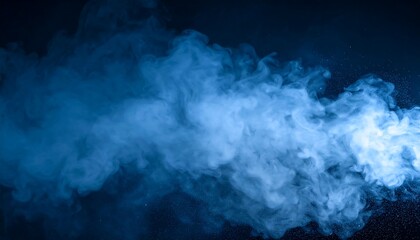 Abstract Blue Smoke Swirls: A Mystical Vapor Composition