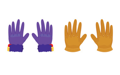 cotton and leather christmas gloves