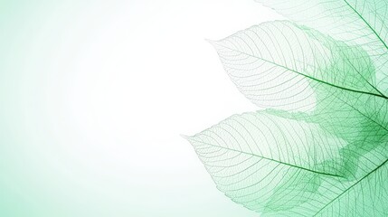Serene nature-inspired background with soft green hues and leaf patterns: A calming design featuring soft green gradients with delicate leaf imprints, creating a natural and refreshing atmosphere,