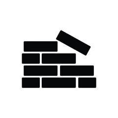 Simple black icon of a stacked brick wall