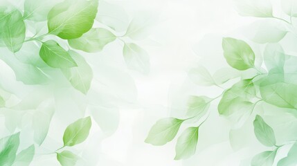 Serene nature-inspired background with soft green hues and leaf patterns: A calming design featuring soft green gradients with delicate leaf imprints, creating a natural and refreshing atmosphere,