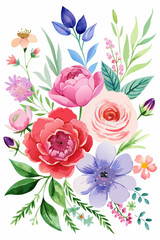 Set of natural flowers and leaves background for wedding decor vector	