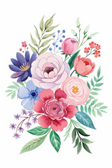 Set of natural flowers and leaves background for wedding decor vector
