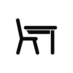 Simple icon of a desk and chair