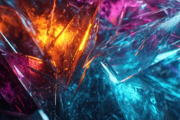 Abstract Colorful Crystal Structure