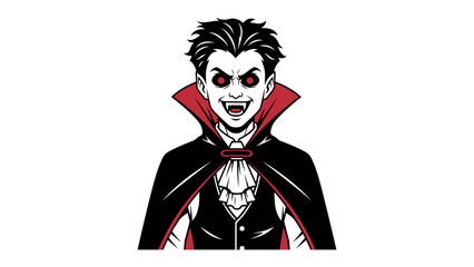Sinister Vampire Illustration: A darkly illustrated vampire, with fangs bared and eyes aglow, embodying the classic characteristics of the iconic creature.