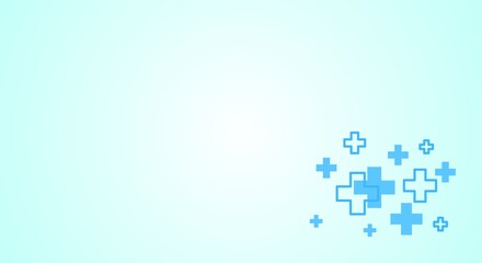 Modern medical-themed concept design on a light blue gradient background. 11.