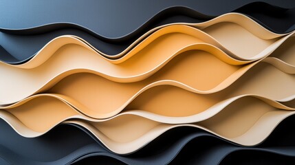 A luxurious abstract backdrop featuring a harmonious blend of black and gold, designed to captivate the viewers attention. The intricate patterns flow seamlessly across the canvas, with a clean area