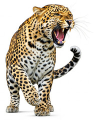Fototapeta premium leopard isolate on white background