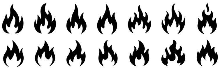 fire flame icon set vector illustration