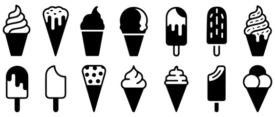 ice cream icon set collection vector illustration