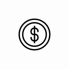 Obraz premium Simple black and white icon design of a dollar coin symbol for financial and payment concepts