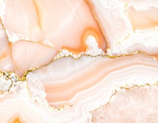 Abstract marble texture in soft peach with golden veins, high-resolution luxurious st
