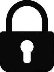 Lock Silhouette Vector Art Illustration
