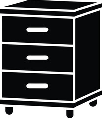 Mobile Drawer Unit Silhouette Vector Art Illustration