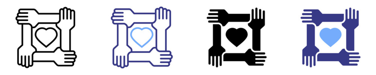 support icon set multiple style