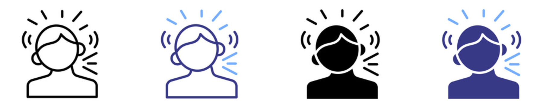 tourette syndrome icon set multiple style