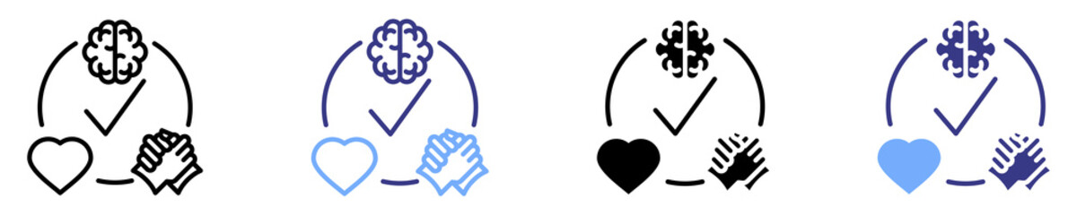 behavior support icon set multiple style