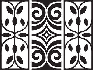 Elegant ornamental pattern, modern design, black white