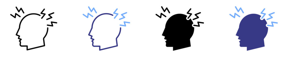 headache icon set multiple style