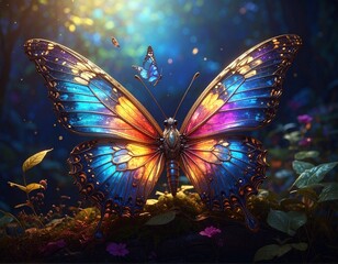 Beautiful butterflies flutter gracefully, showcasing vibrant colors and delicate wings