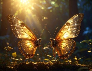 Beautiful butterflies flutter gracefully, showcasing vibrant colors and delicate wings