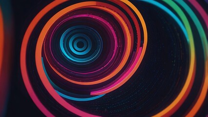 Vibrant swirling colorful light trails creating a hypnotic vortex effect in abstract photography