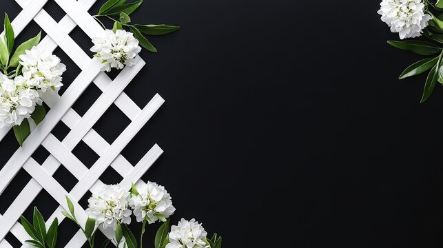 Bold black background with striking white lines creating a modern design: A sleek and minimalist layout featuring crisp white angular lines and shapes against a solid black background, perfect for a