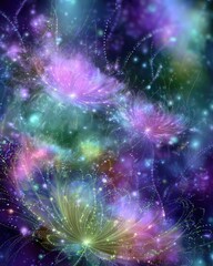 Obraz premium Abstract Colorful Fireworks Space Explosion