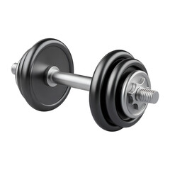 Naklejka premium Adjustable Dumbbell with Black Plates and Silver Handle on White Background weight isolated on a transparent background