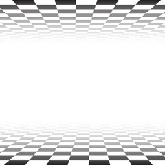 Checkerboard, chessboard, checkered in angle perspective. Vector