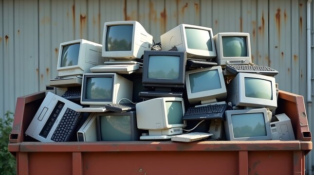 Electronic waste recycling old obsolete computer technology