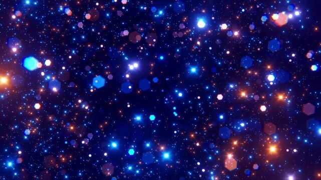 Abstract motion background shining colorfull particles. Shimmering Glittering Particles With Bokeh. Popular, modern, christmas, new year, holiday, wedding background, 2026. 4K loop video animation