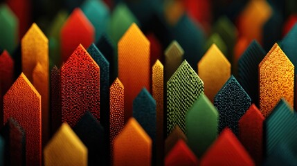 Gradient background with colorful geometric arrows