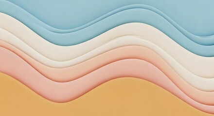 Soft pastel wavy layers creating a gentle abstract background