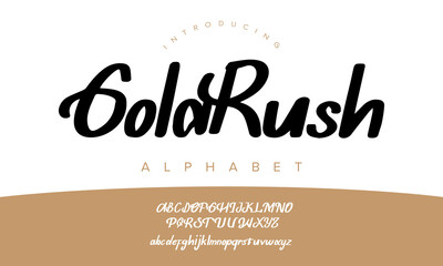 Gold Rush Bold Brush Script Alphabet Typeface for Branding