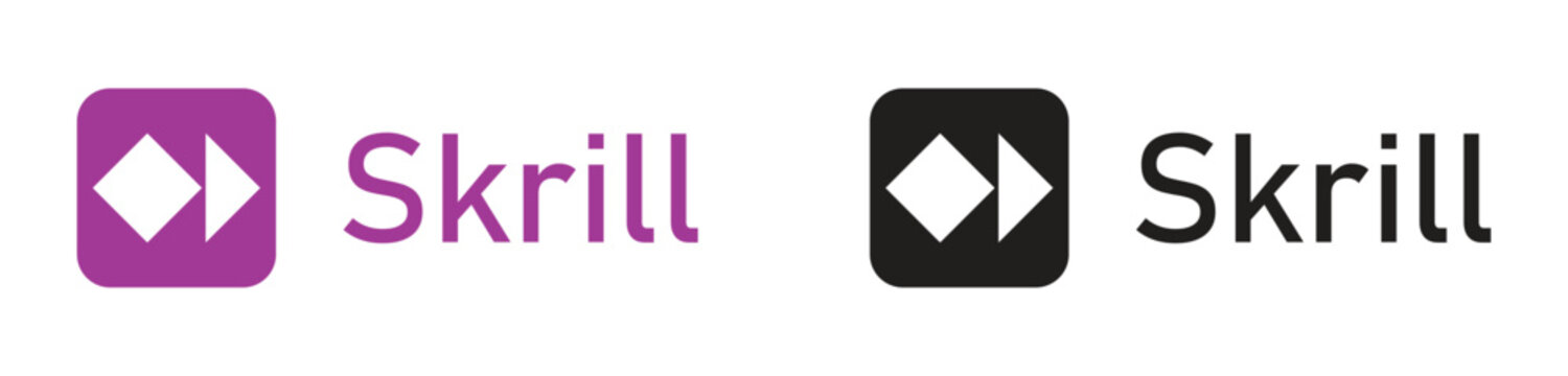 Skrill Logo Icon and Text Variations, Editorial&nbsp;Use&nbsp;Only
