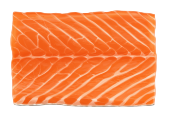 Fresh raw salmon fillet isolated, vibrant orange fish meat for healthy eating and gourmet food preparation PNG