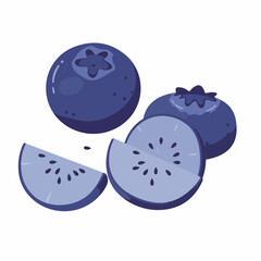 Cartoon Simple Fresh Blueberry Ingredient Illustration for Food and Beverage