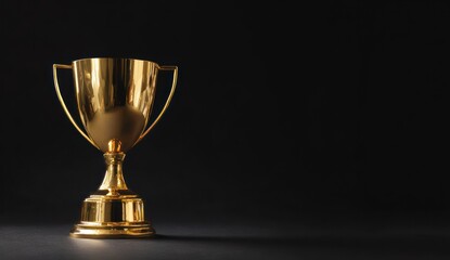 Golden Trophy on a Dark Background Symbolizing Achievement and Victory.