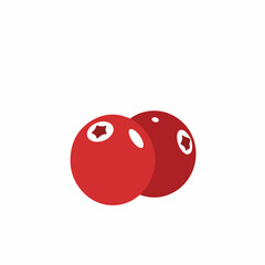 Simple Flat Design Two Cranberry Fruit Isolated Graphic Icon Illustration