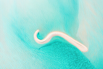 Aerial view ocean sandbar turquoise water seascape coastline nature travel destination paradise island scenic