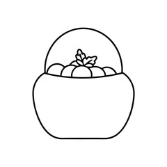Outline of basket with fruit