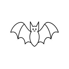 Simple cartoon bat with wings