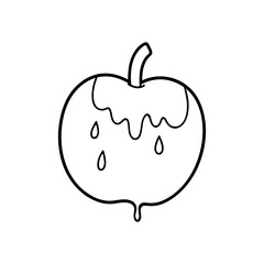 Apple with dripping substance
