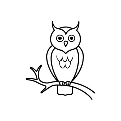 Simple owl perched on branch